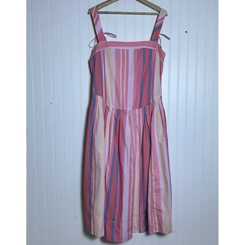 Free People Primavera Stripe Midi Dress Multicolor Size L Casual Travel Cotton - Picture 5 of 6